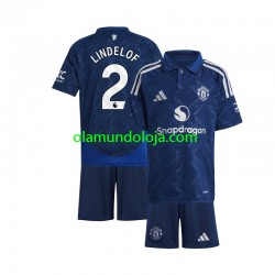 Camisola Manchester United Victor Lindelof 2 Criança Equipamento Segundo 2024-2025 Manga Curta